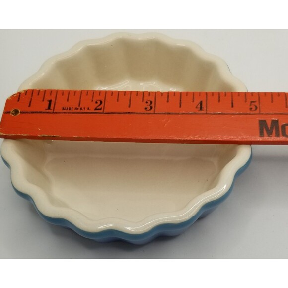 ROCQ Parisian Patisserie 5" Tart Flan Quiche Baking Ramekin Dish blue pair - Picture 11 of 11